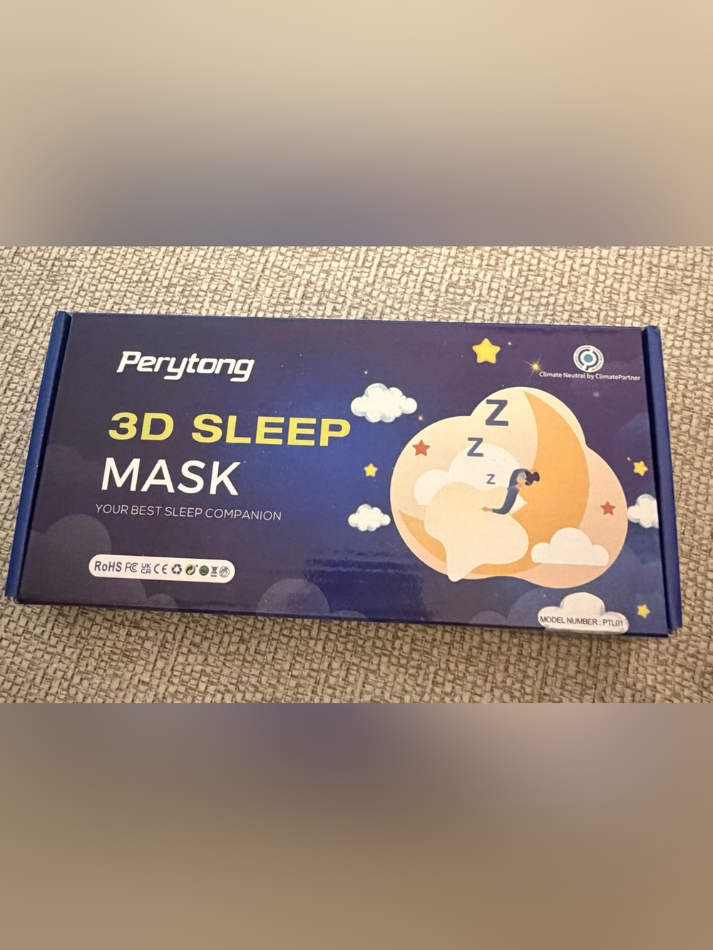 Perytong 3D Sleep Mask Blue NIB